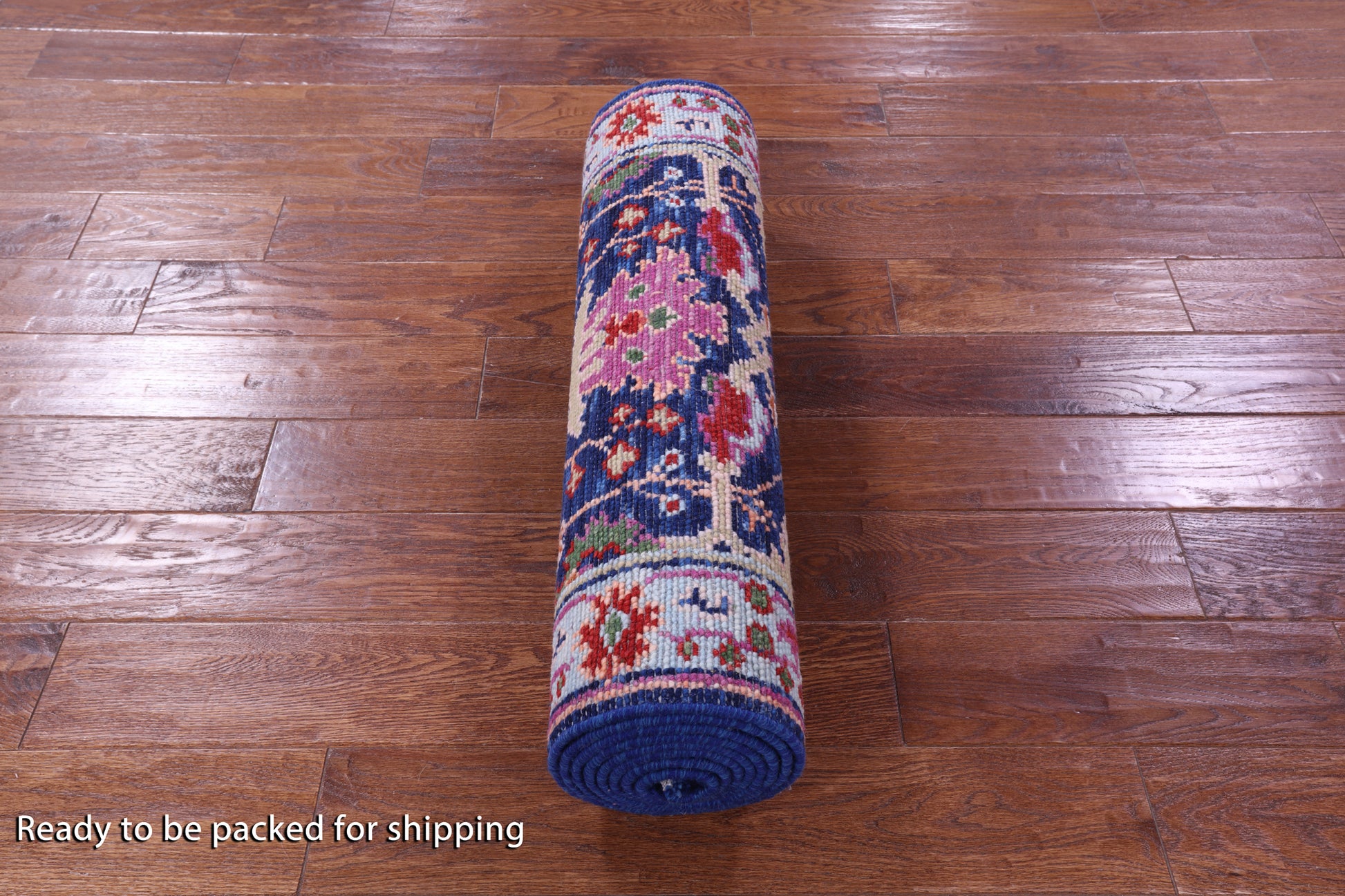 Blue Turkish Oushak Hand Knotted Wool Runner Rug - 2' 8" X 10' 4" - Golden Nile