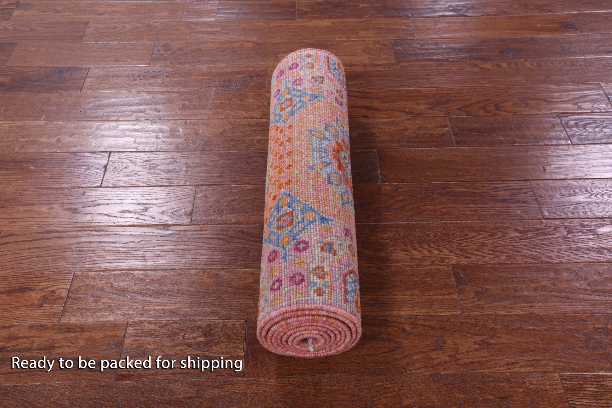 Pink Geometric Persian Mamluk Hand Knotted Wool Runner Rug - 2' 7" X 10' 1" - Golden Nile