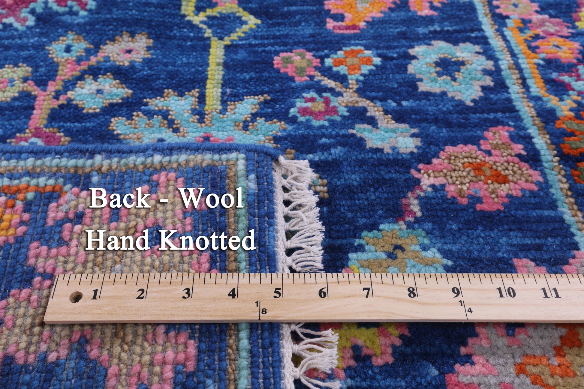 Blue Turkish Oushak Hand Knotted Wool Runner Rug - 2' 8" X 10' 5" - Golden Nile