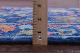 Blue Turkish Oushak Hand Knotted Wool Runner Rug - 2' 8" X 10' 5" - Golden Nile