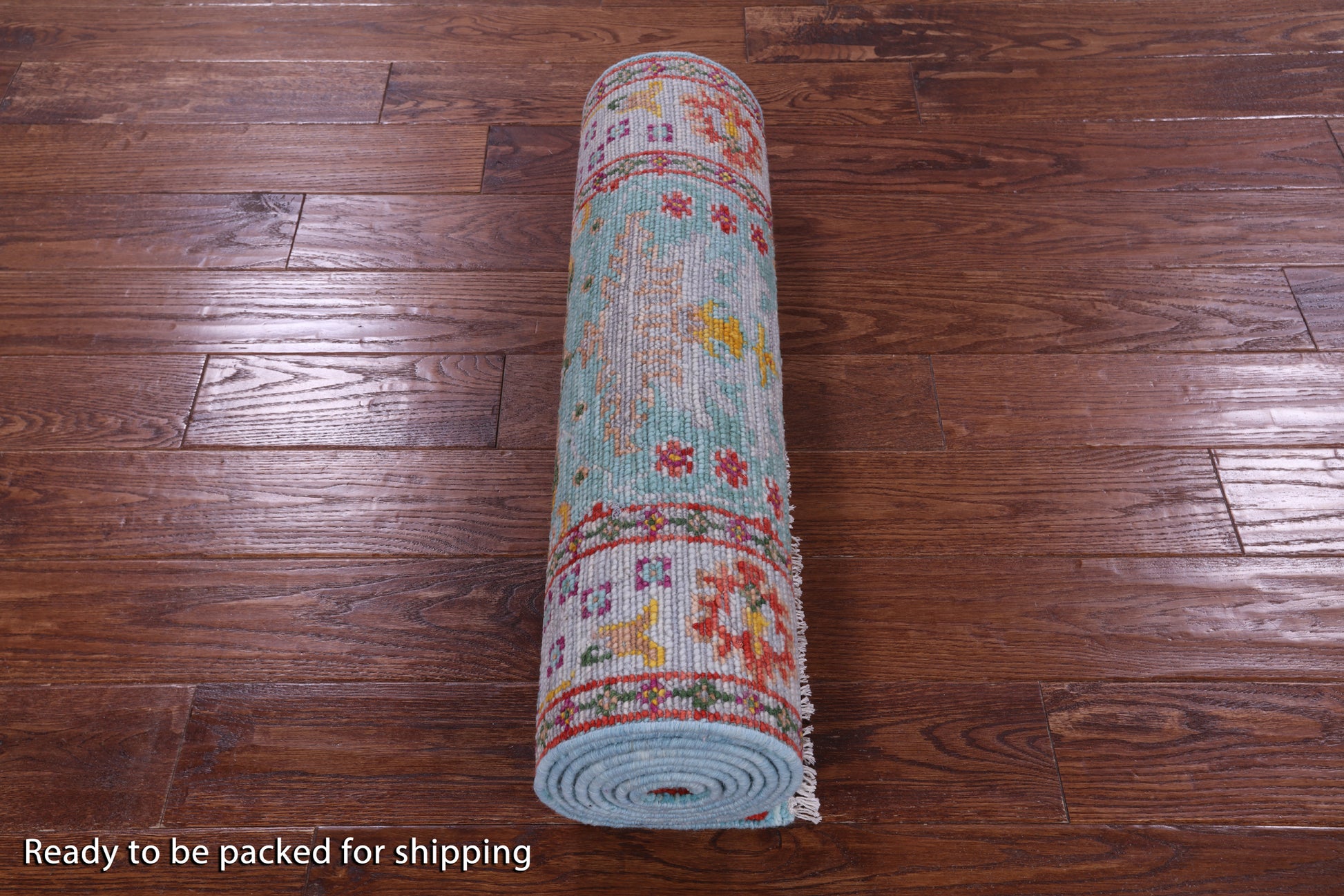 Blue Turkish Oushak Handmade Wool Runner Rug - 2' 7" X 9' 11" - Golden Nile