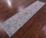 Turkish Oushak Hand Knotted Wool Runner Rug - 2' 7" X 12' 2" - Golden Nile