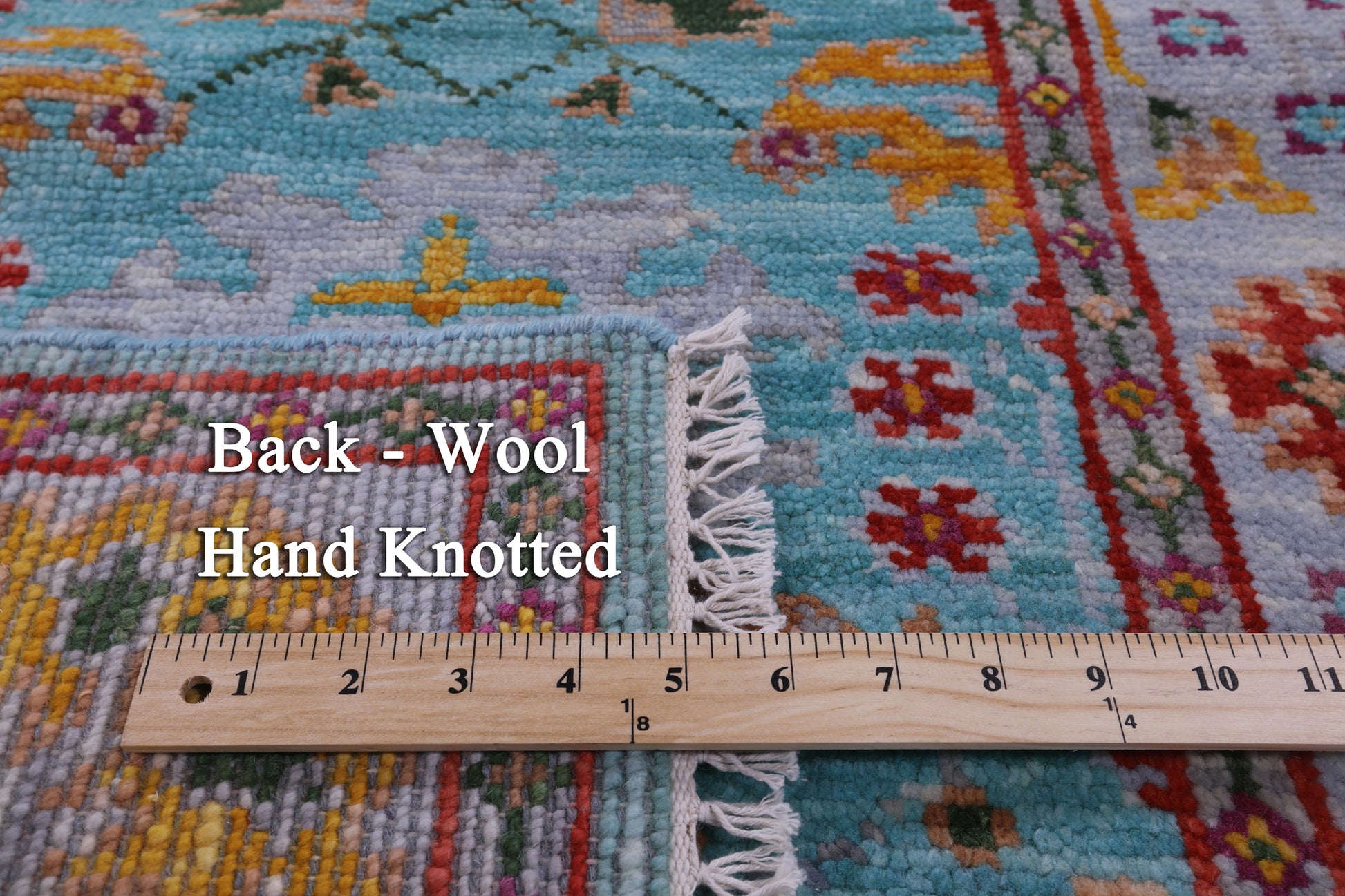 Blue Turkish Oushak Hand Knotted Wool Runner Rug - 2' 6" X 12' 6" - Golden Nile