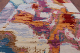 Abstract Contemporary Handmade Wool Rug - 9' 2" X 12' 2" - Golden Nile