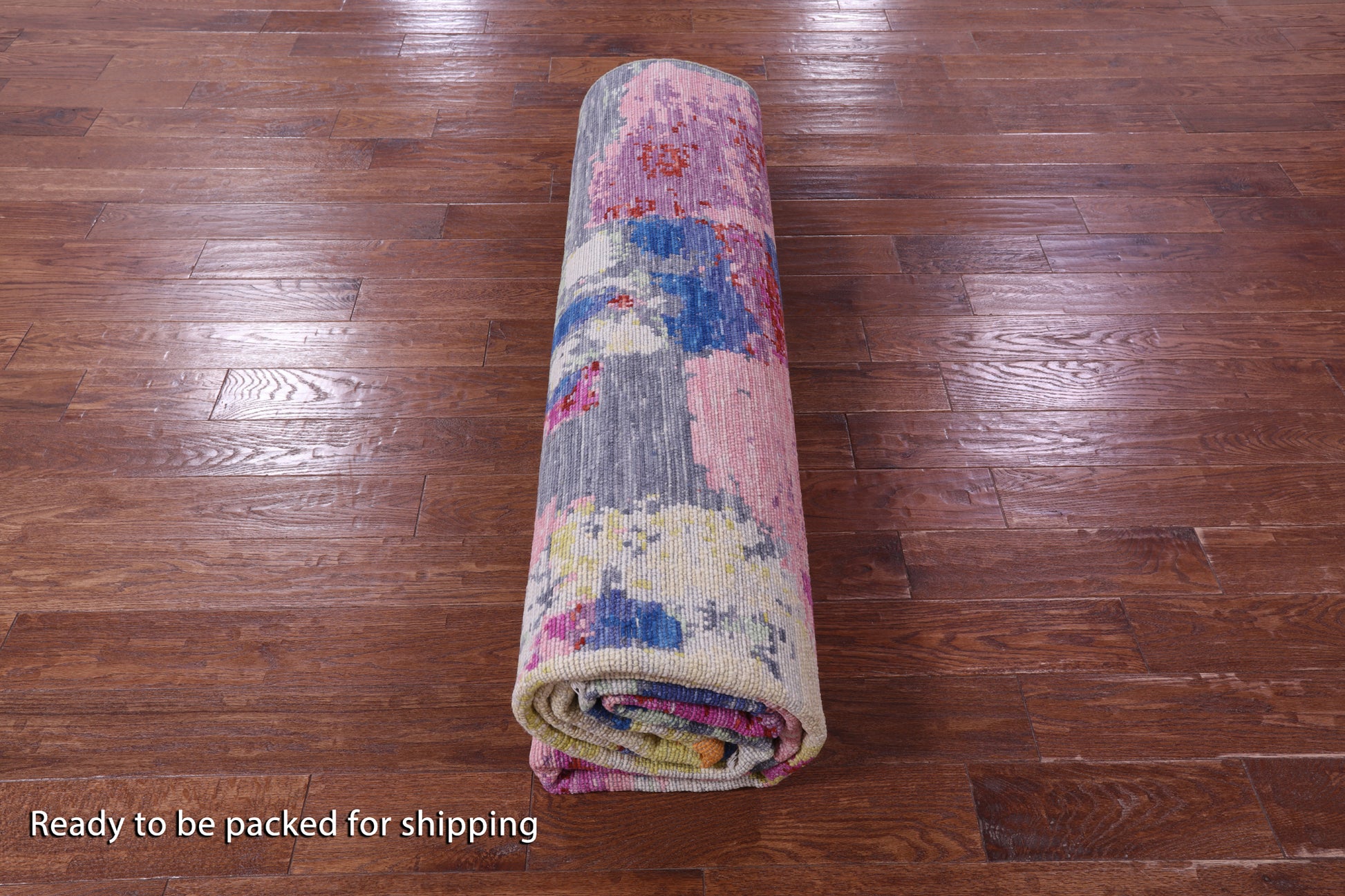 Abstract Contemporary Hand Knotted Wool Rug - 9' 1" X 12' 2" - Golden Nile