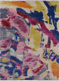 Abstract Contemporary Hand Knotted Wool Rug - 9' 1" X 12' 2" - Golden Nile