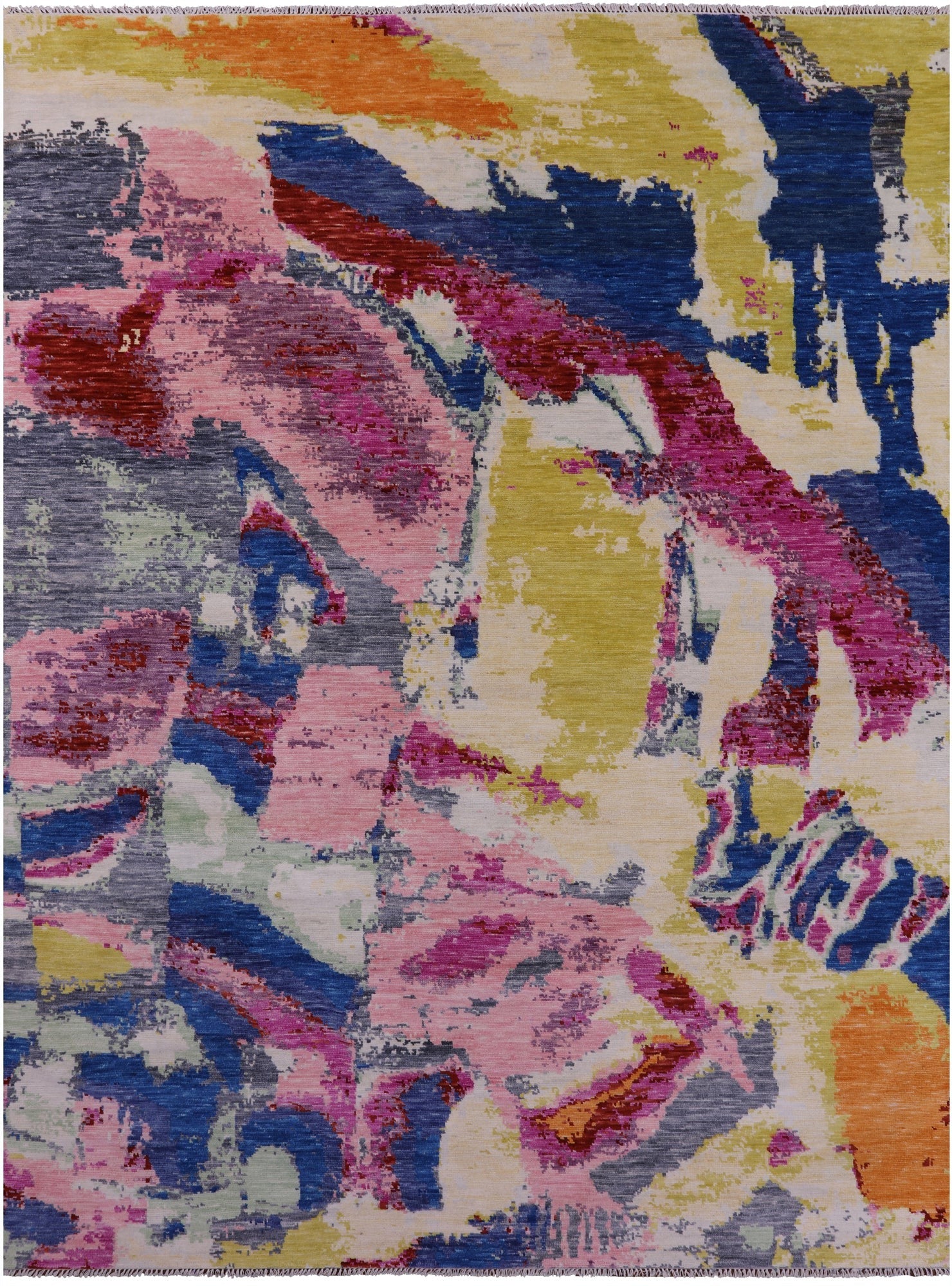 Abstract Contemporary Hand Knotted Wool Rug - 9' 1" X 12' 2" - Golden Nile