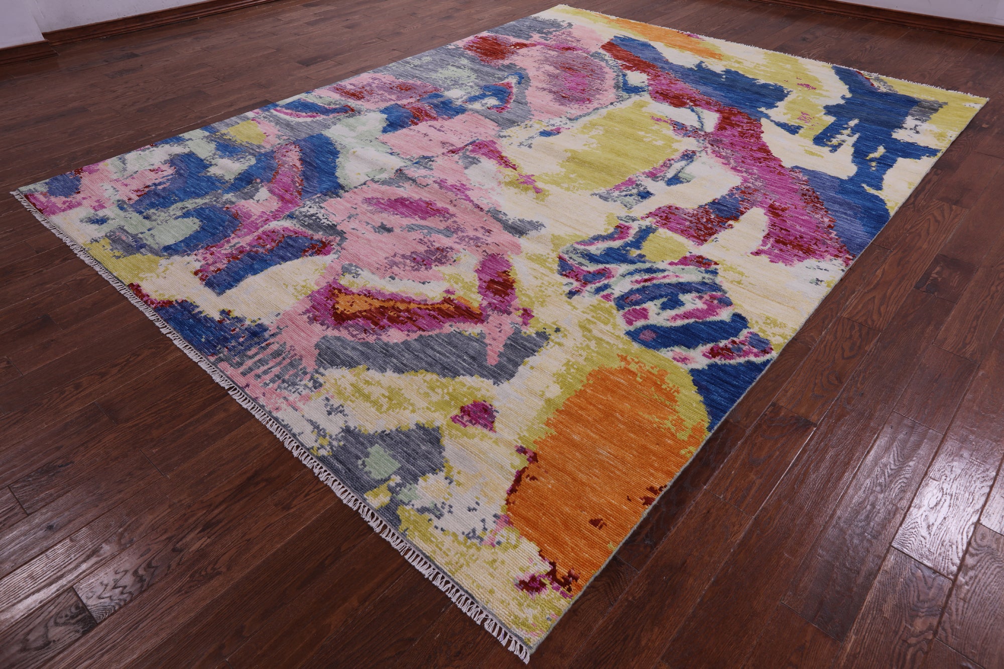 Abstract Contemporary Hand Knotted Wool Rug - 9' 1" X 12' 2" - Golden Nile