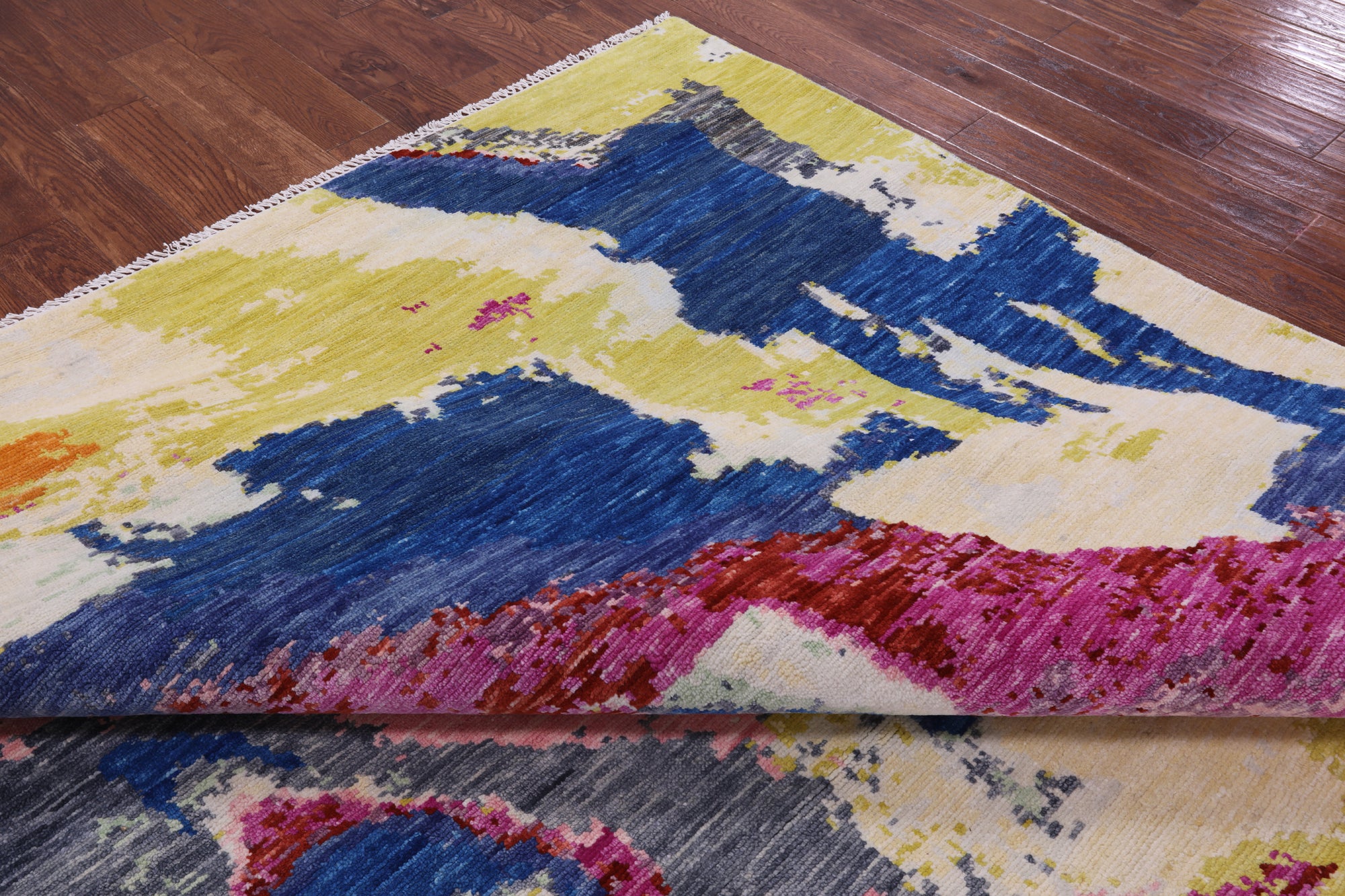 Abstract Contemporary Hand Knotted Wool Rug - 9' 1" X 12' 2" - Golden Nile