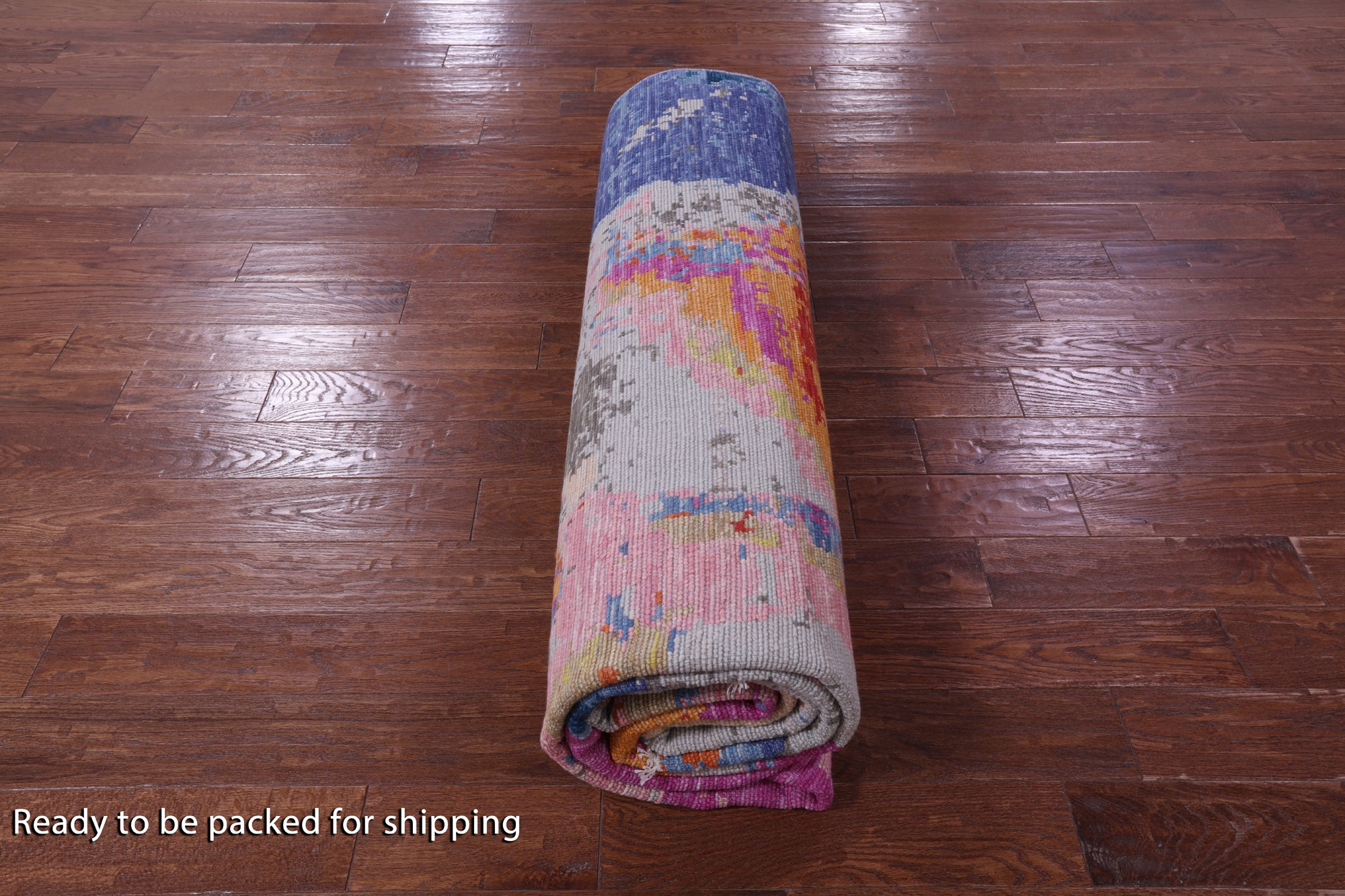 Abstract Contemporary Hand Knotted Wool Rug - 9' 1" X 12' 0" - Golden Nile