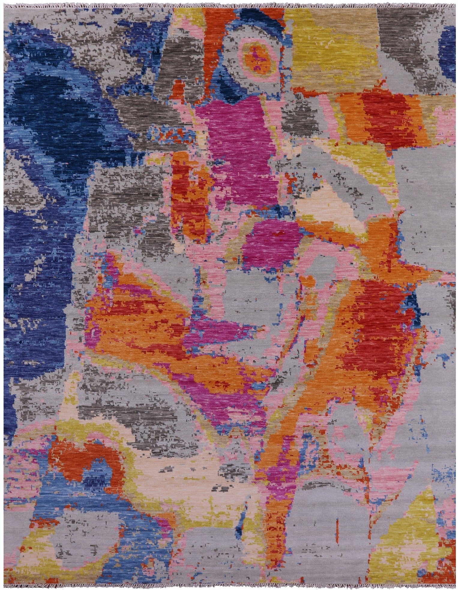 Abstract Contemporary Hand Knotted Wool Rug - 9' 1" X 12' 0" - Golden Nile