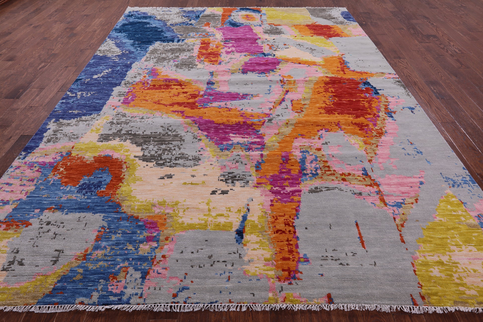 Abstract Contemporary Hand Knotted Wool Rug - 9' 1" X 12' 0" - Golden Nile