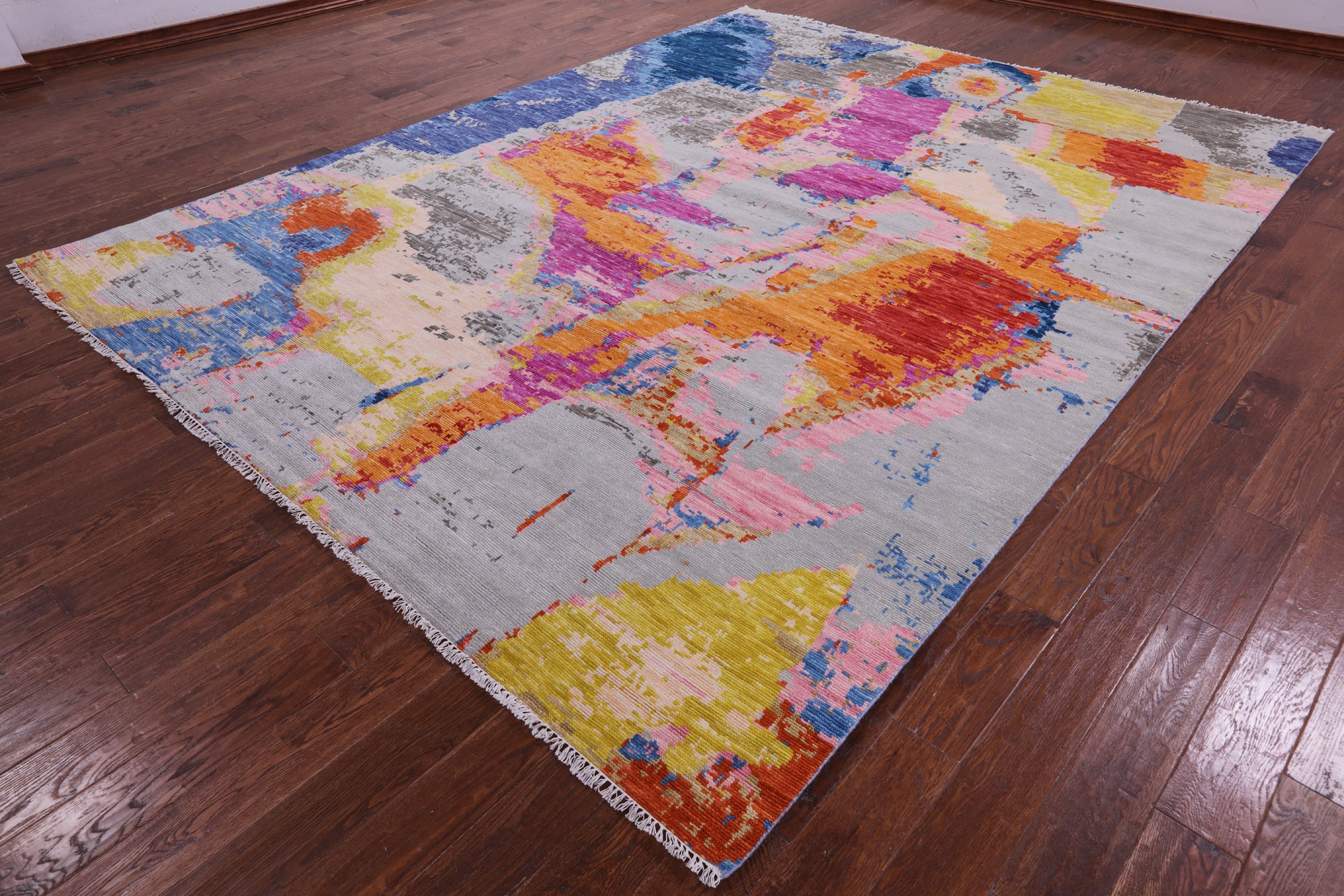 Abstract Contemporary Hand Knotted Wool Rug - 9' 1" X 12' 0" - Golden Nile