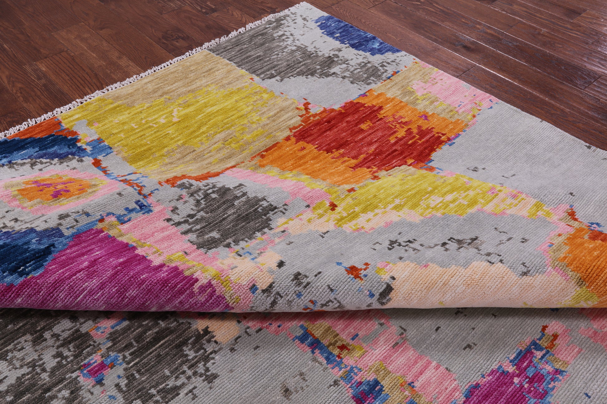 Abstract Contemporary Hand Knotted Wool Rug - 9' 1" X 12' 0" - Golden Nile