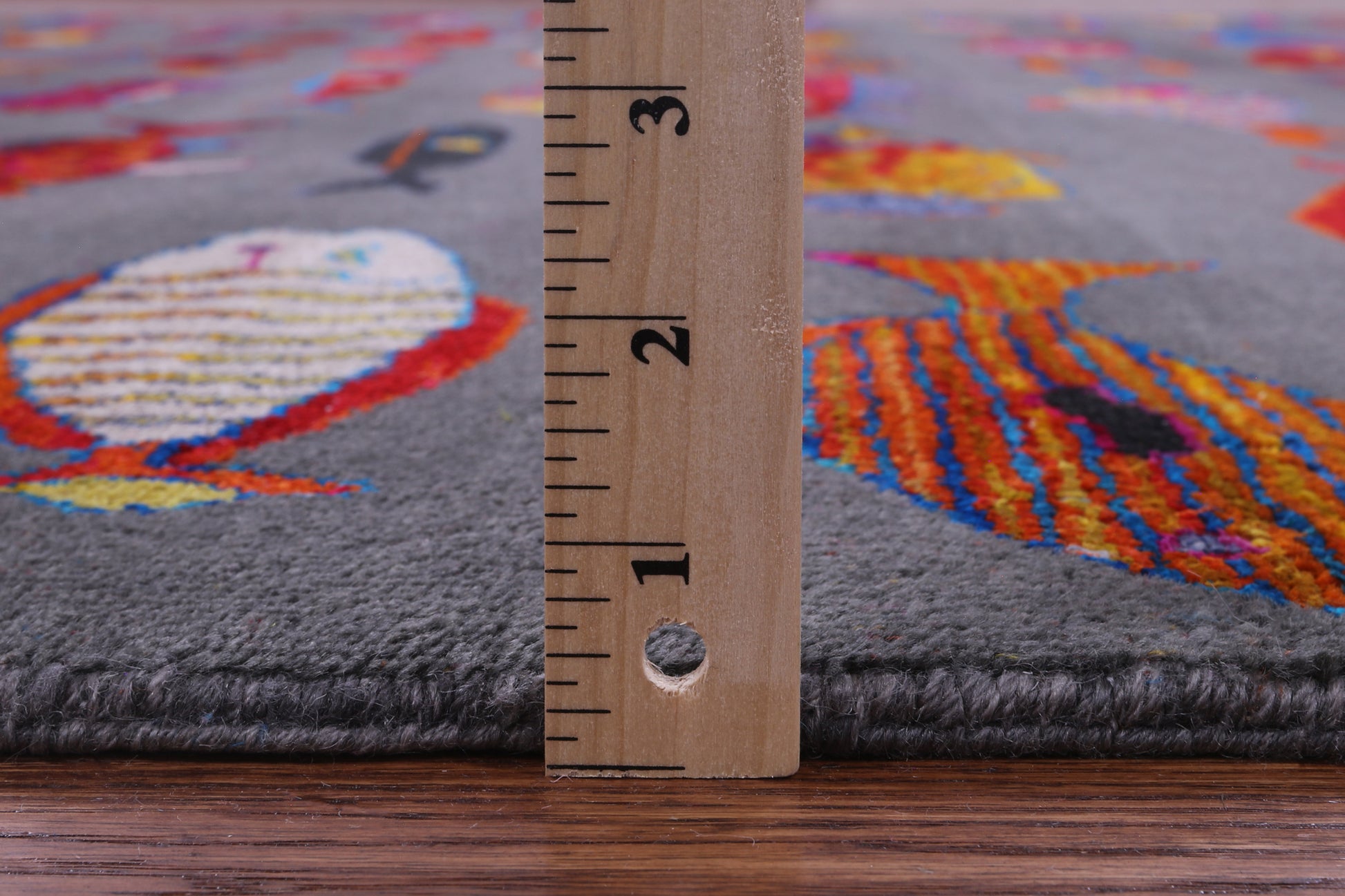 Grey Fish Design Persian Gabbeh Handmade Wool & Silk Rug - 8' 1" X 9' 10" - Golden Nile