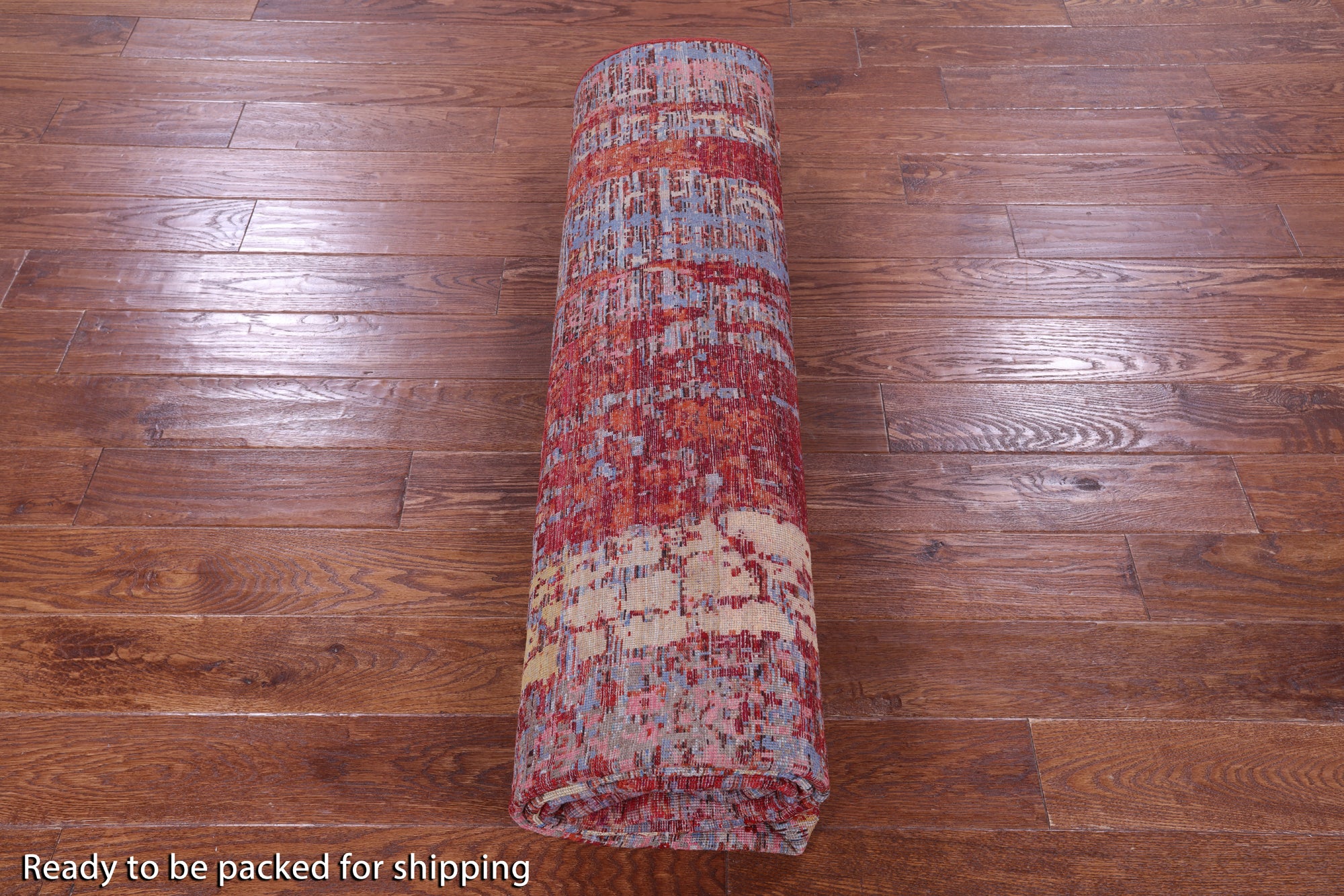 Abstract Contemporary Hand Knotted Wool & Silk Rug - 7' 11" X 10' 0" - Golden Nile