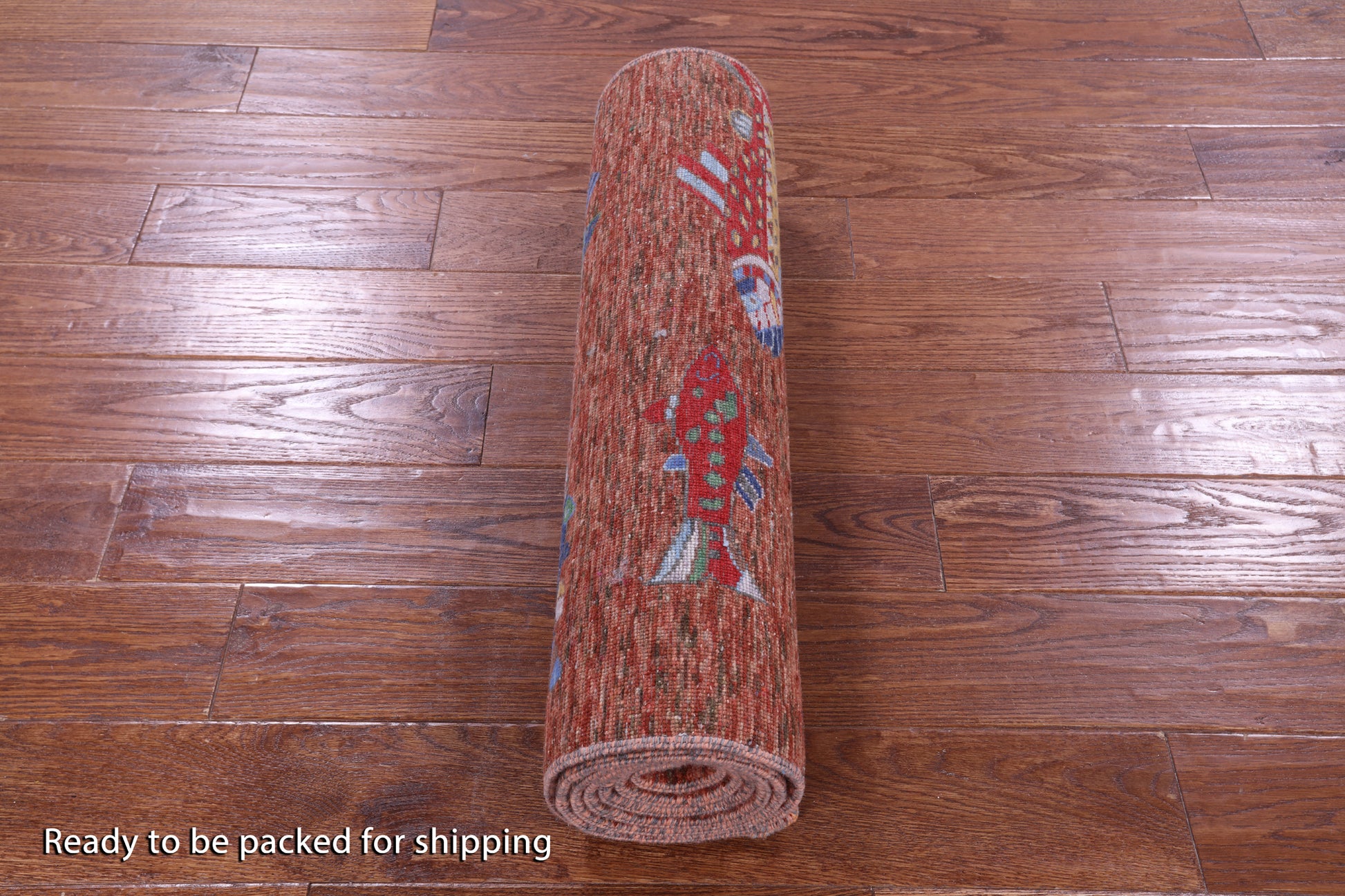 Brown Fish Design Persian Gabbeh Hand Knotted Wool Runner Rug - 2' 6" X 8' 3" - Golden Nile