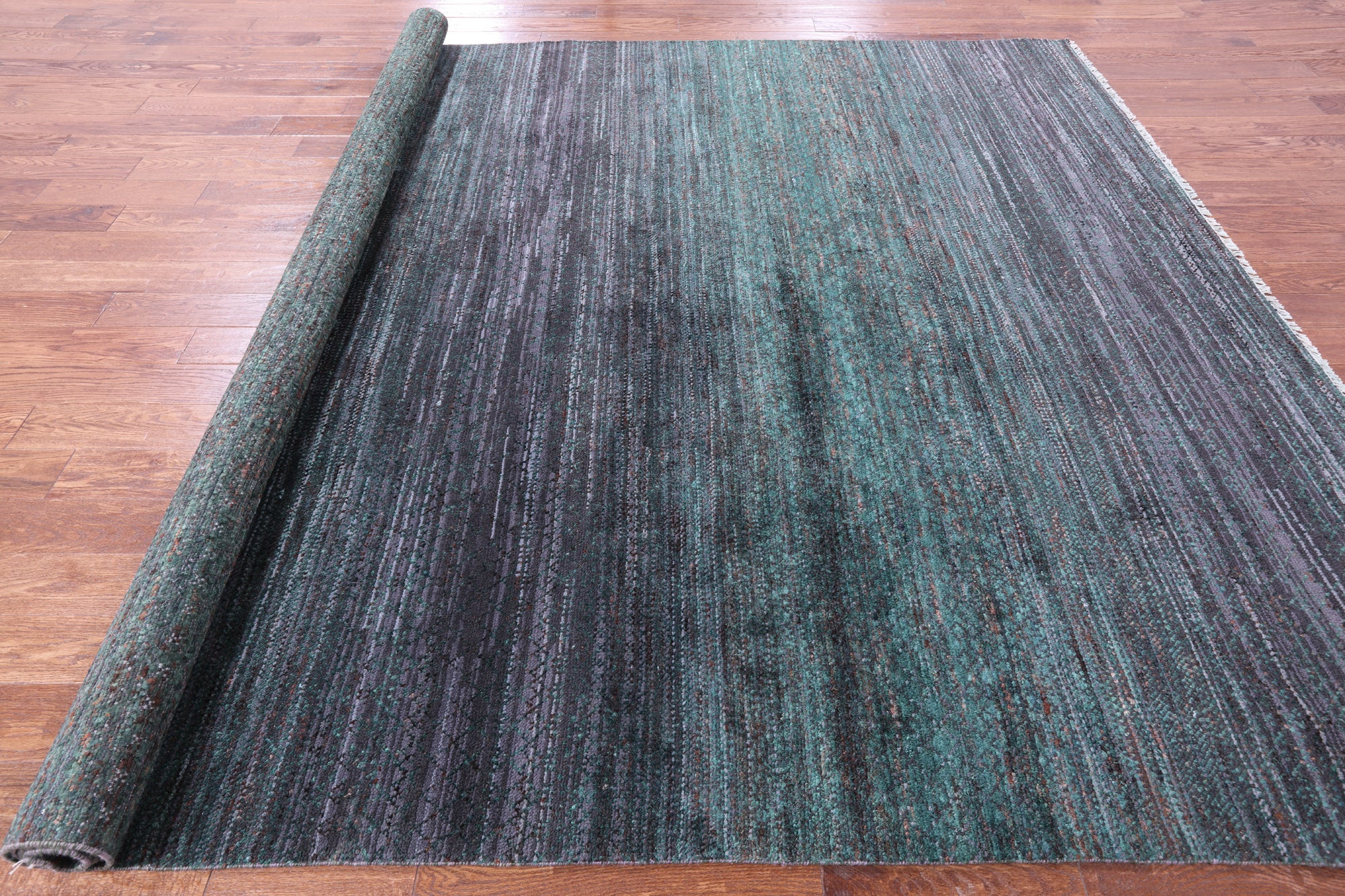 Savannah Grass Hand Knotted Wool & Silk Rug - 8' 11" X 11' 8" - Golden Nile