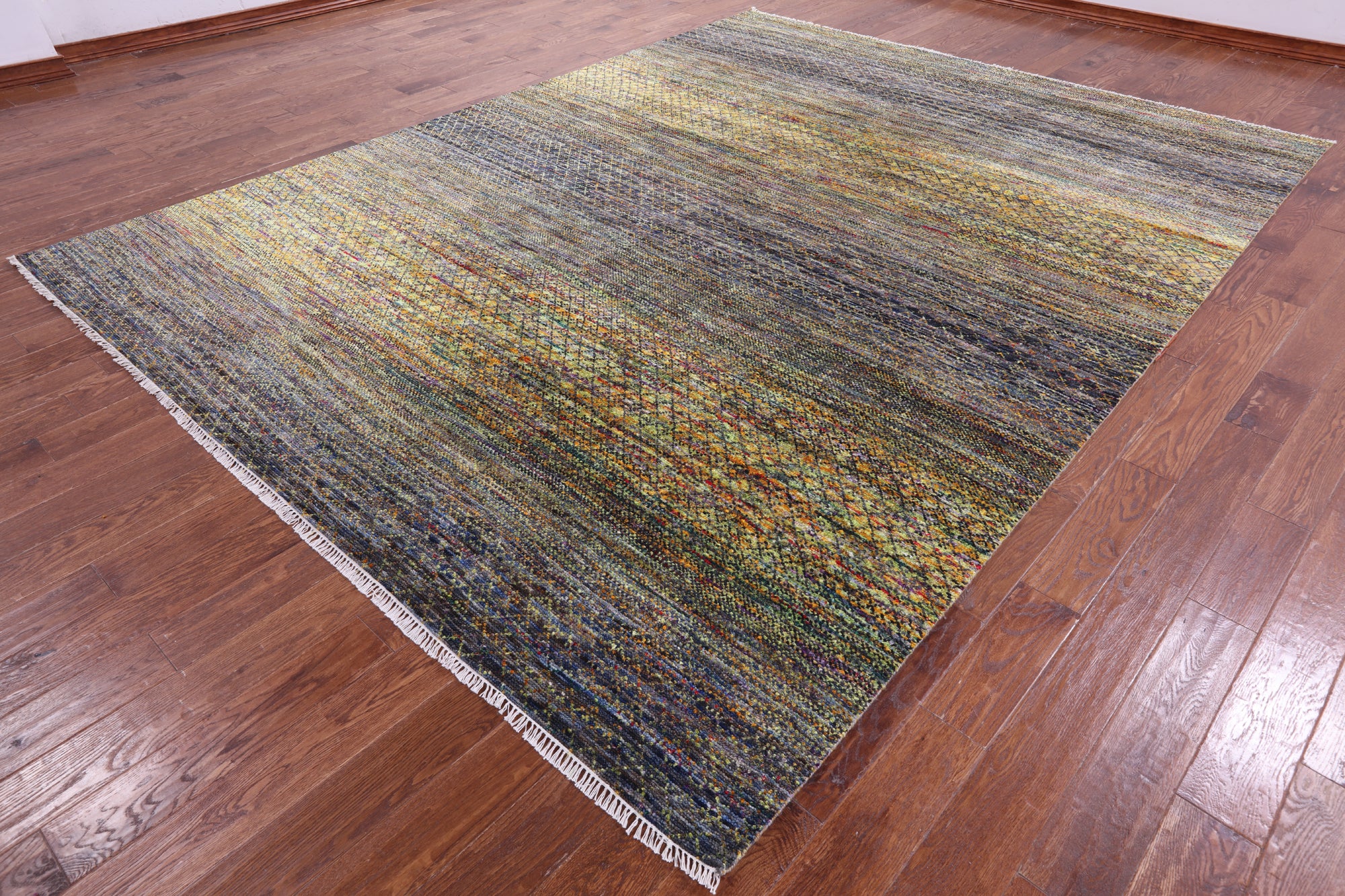 Savannah Grass Hand Knotted Wool Rug - 9' 1" X 12' 0" - Golden Nile