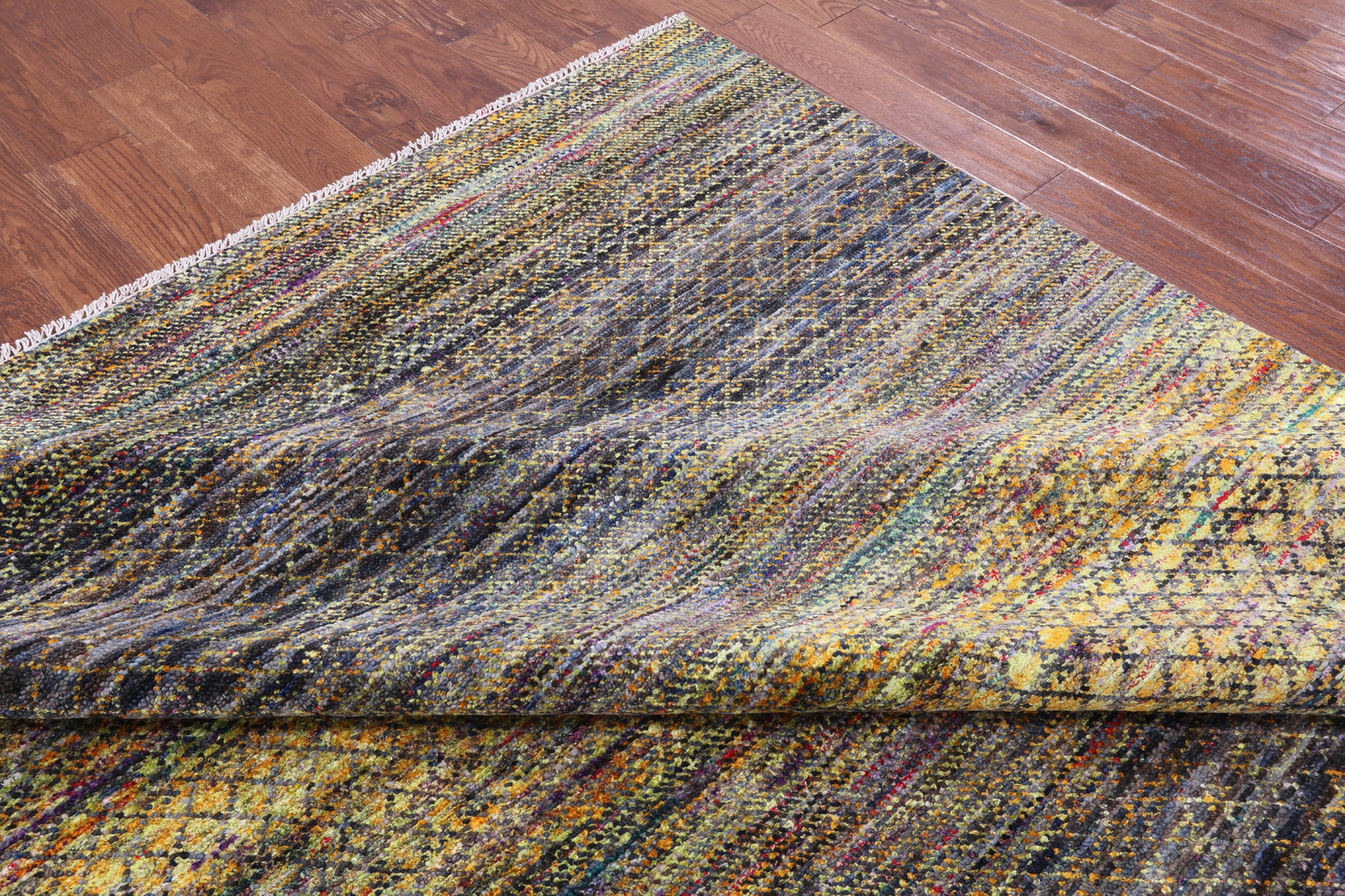 Savannah Grass Hand Knotted Wool Rug - 9' 1" X 12' 0" - Golden Nile