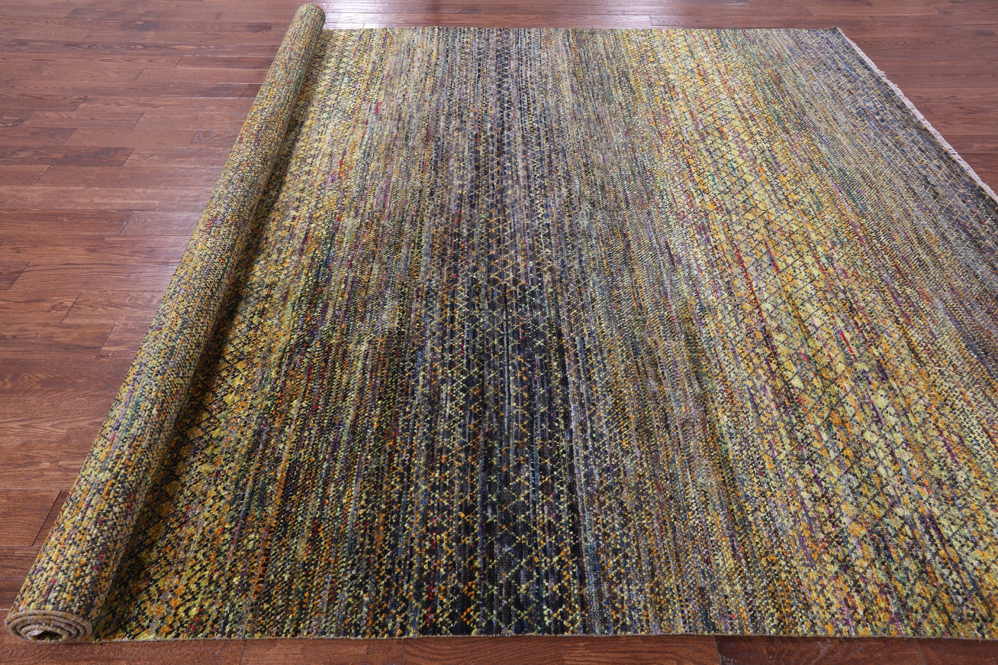 Savannah Grass Hand Knotted Wool Rug - 9' 1" X 12' 0" - Golden Nile