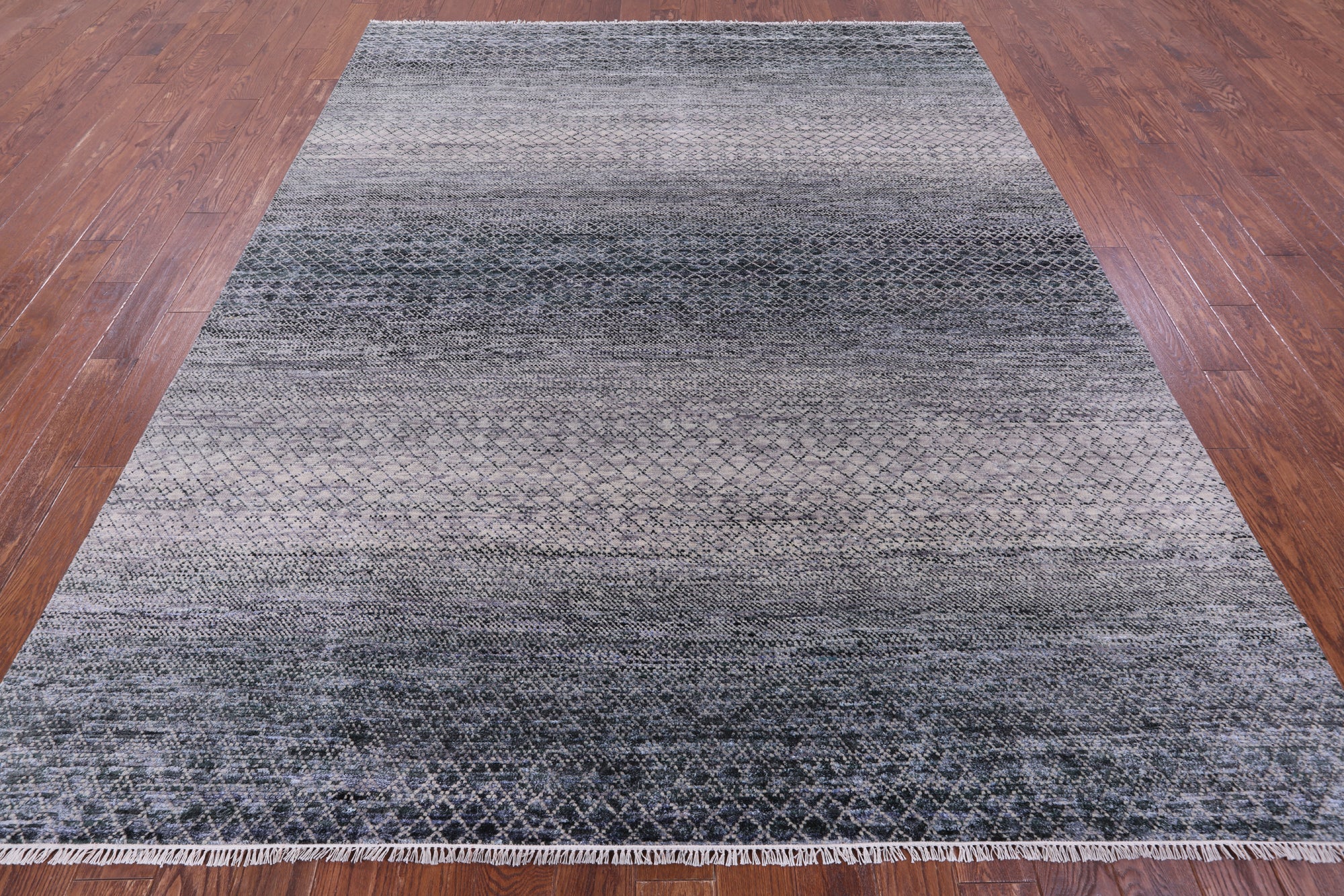 Savannah Grass Hand Knotted Wool & Silk Rug - 8' 0" X 9' 11" - Golden Nile