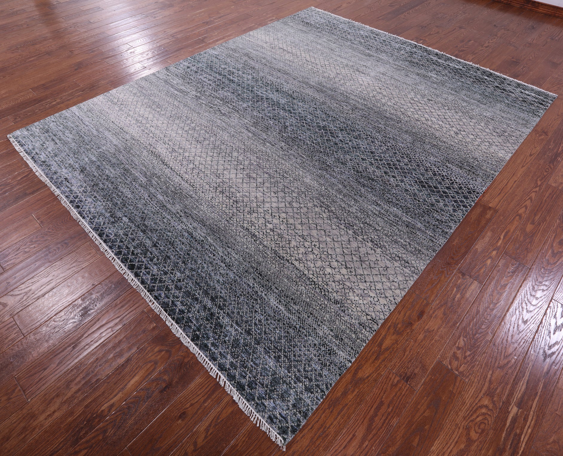 Savannah Grass Hand Knotted Wool & Silk Rug - 8' 0" X 9' 11" - Golden Nile