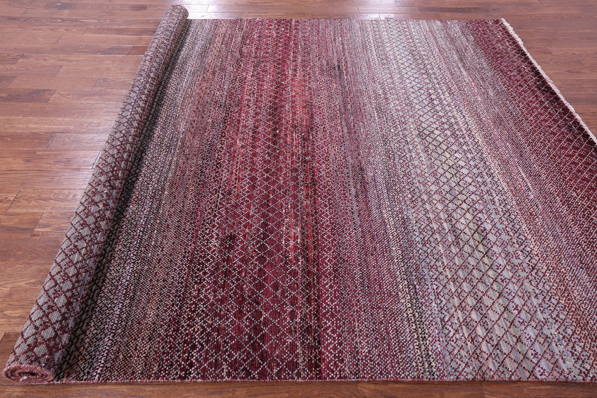 Savannah Grass Hand Knotted Wool & Silk Rug - 8' 1" X 9' 10" - Golden Nile