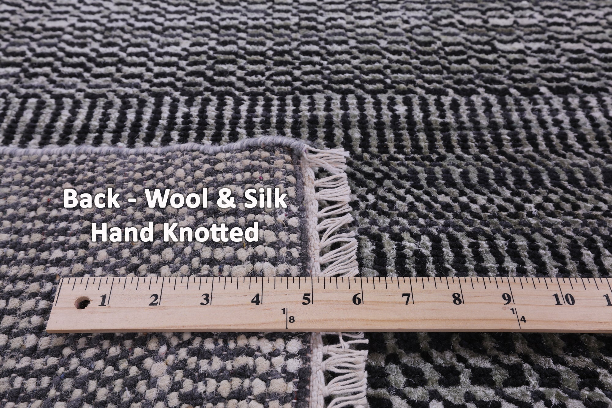 Savannah Grass Hand Knotted Wool & Silk Rug - 8' 0" X 9' 9" - Golden Nile