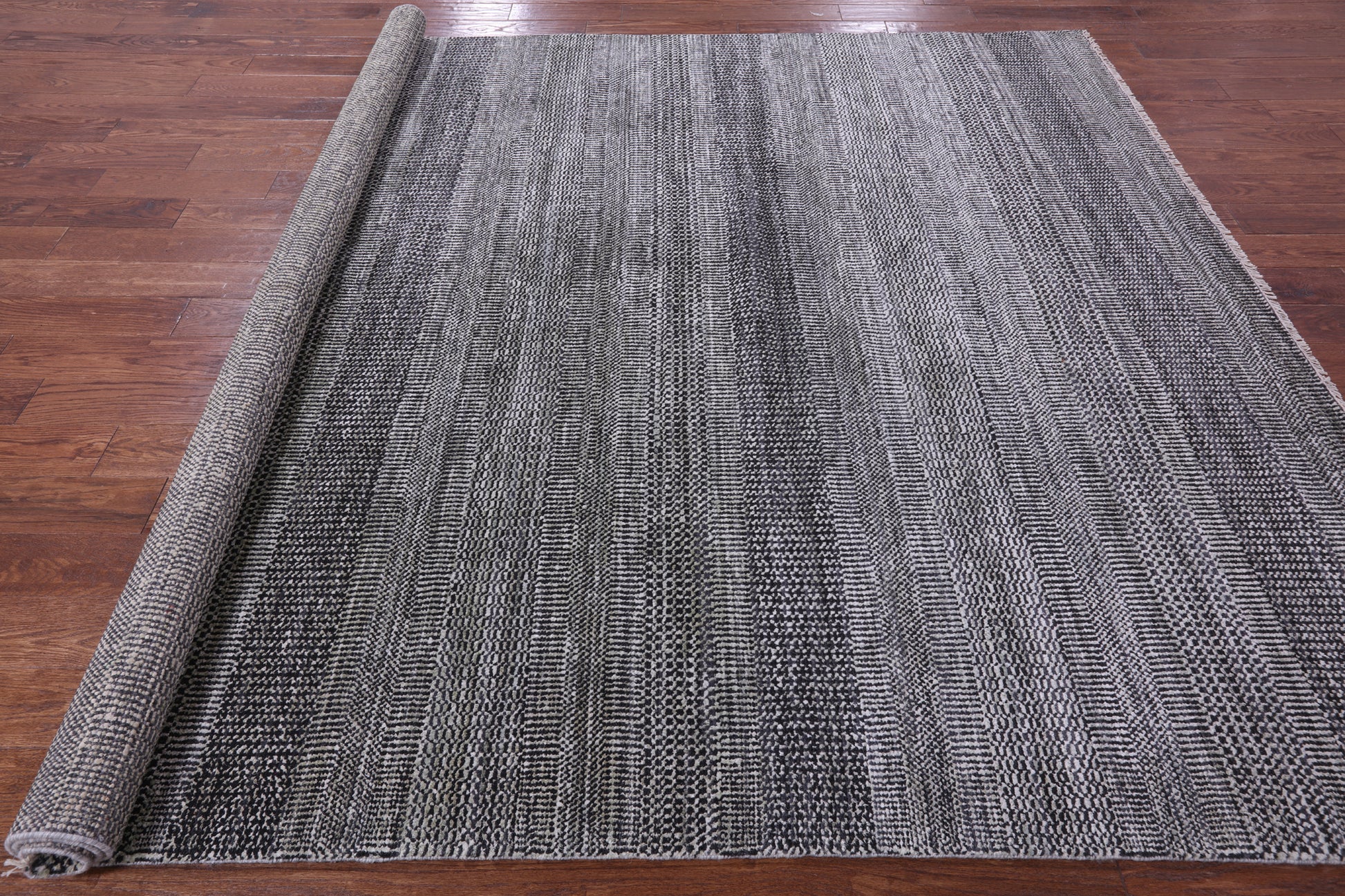 Savannah Grass Hand Knotted Wool & Silk Rug - 8' 0" X 9' 9" - Golden Nile