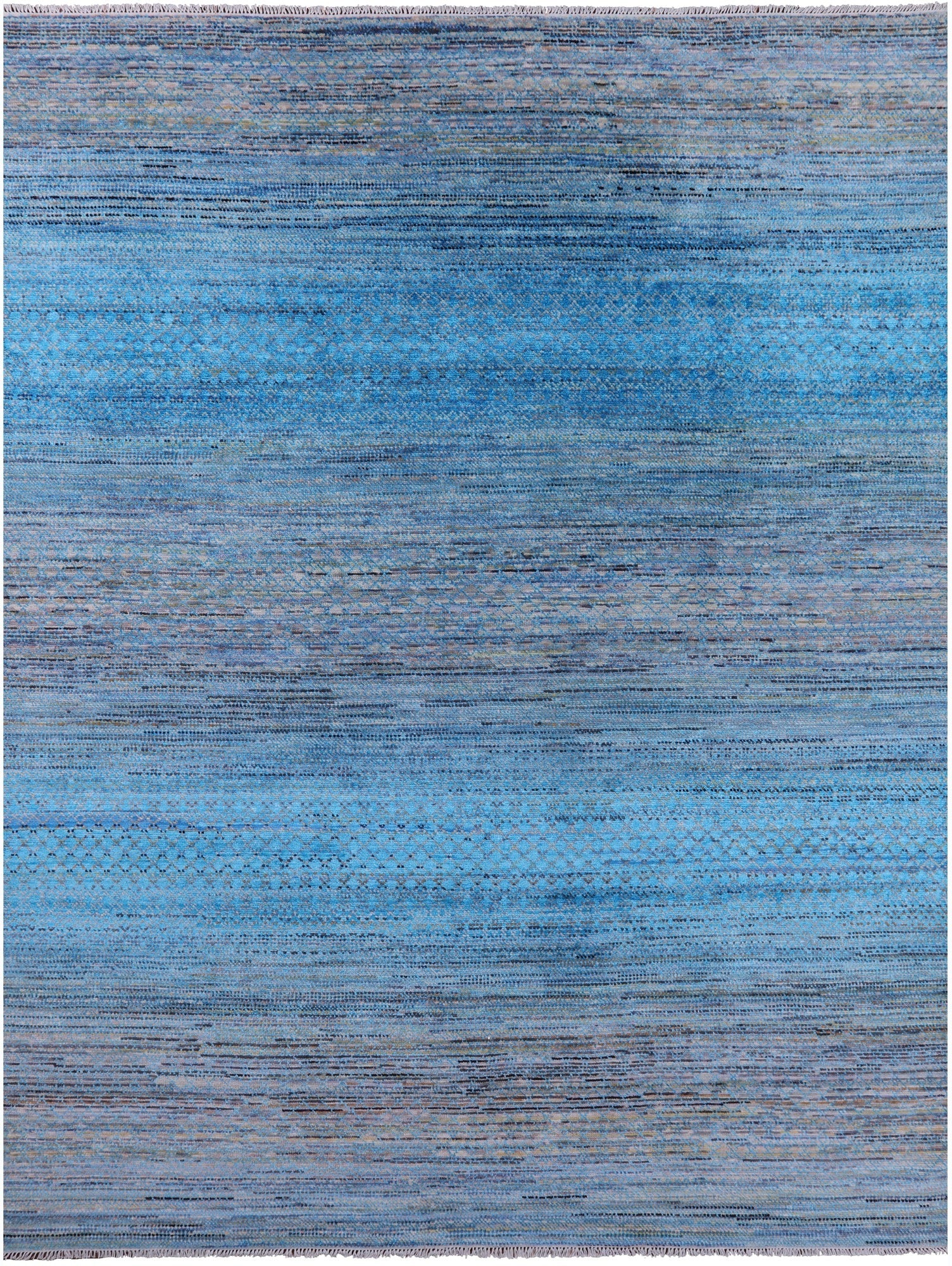 Savannah Grass Hand Knotted Wool & Silk Rug - 9' 1" X 11' 10" - Golden Nile