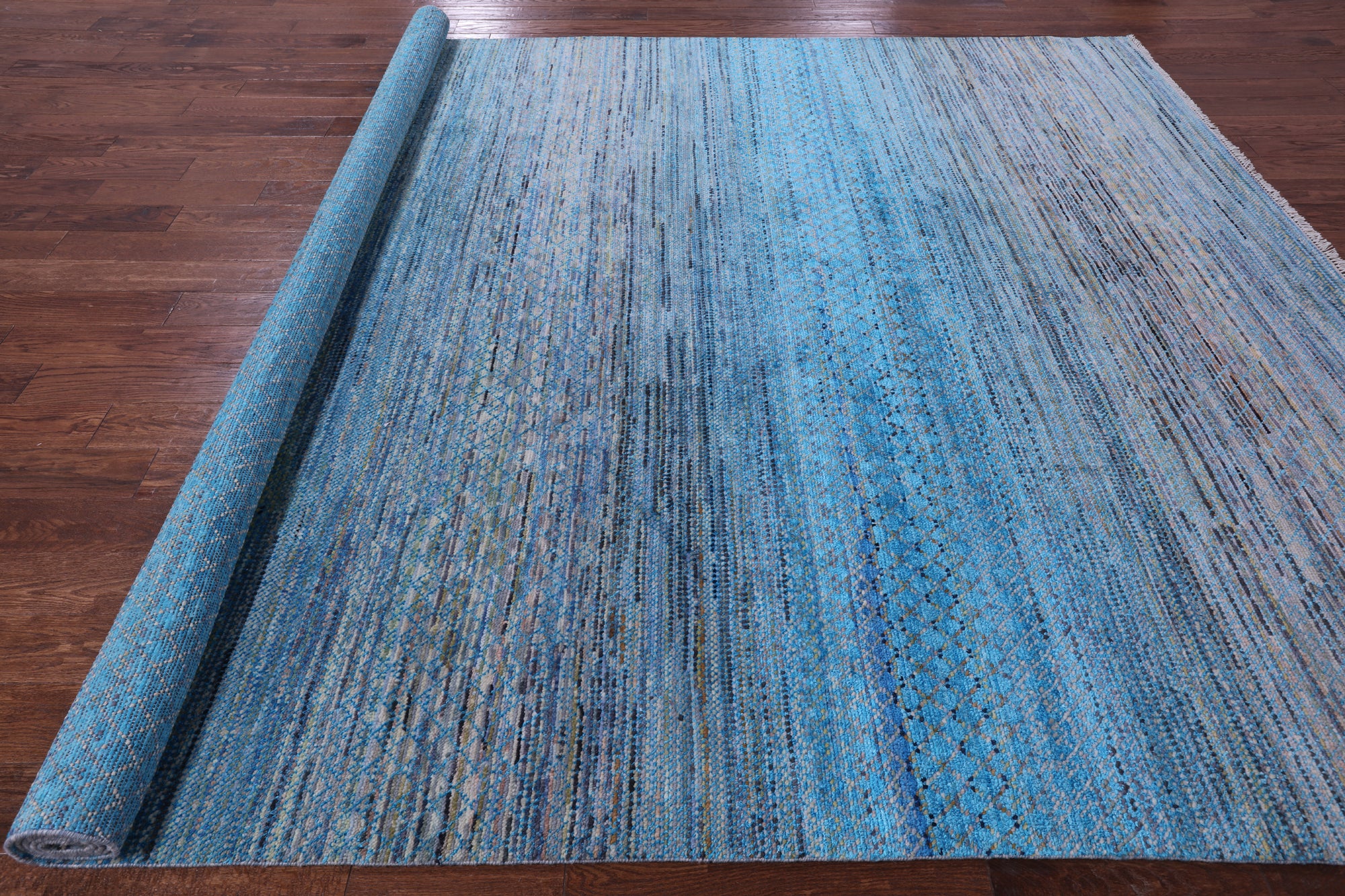 Savannah Grass Hand Knotted Wool & Silk Rug - 9' 1" X 11' 10" - Golden Nile