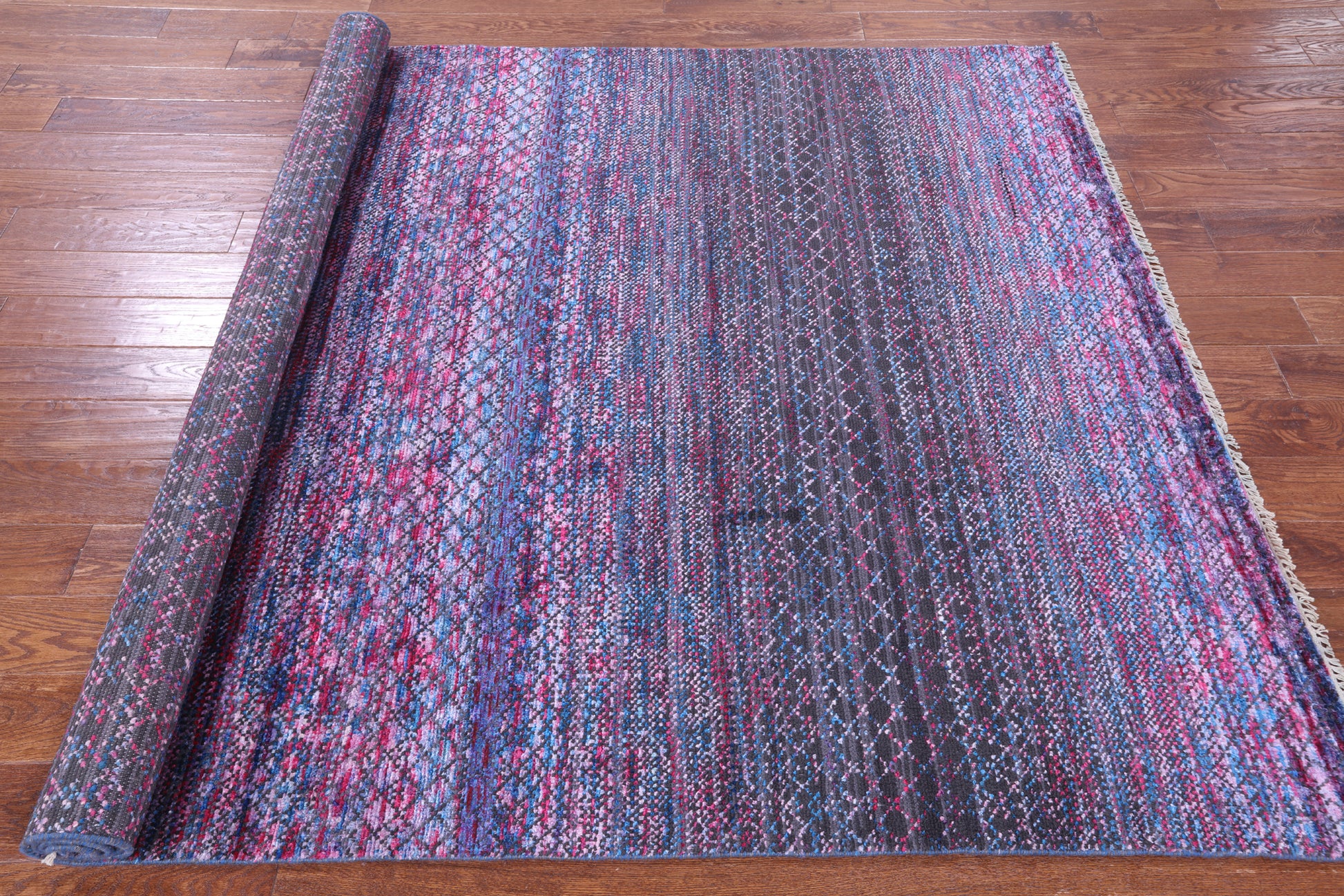 Savannah Grass Handmade Wool & Silk Rug - 6' 2" X 8' 10" - Golden Nile