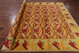 Red William Morris Hand Knotted Wool Area Rug - 9' 3" X 11' 10" - Golden Nile
