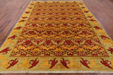 Red William Morris Hand Knotted Wool Area Rug - 9' 3" X 11' 10" - Golden Nile