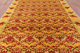 Red William Morris Hand Knotted Wool Area Rug - 9' 3" X 11' 10" - Golden Nile