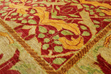 Red William Morris Hand Knotted Wool Area Rug - 9' 3" X 11' 10" - Golden Nile