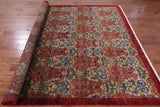 Red William Morris Hand Knotted Wool Area Rug - 7' 10" X 10' 1" - Golden Nile