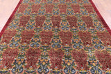 Red William Morris Hand Knotted Wool Area Rug - 7' 10" X 10' 1" - Golden Nile