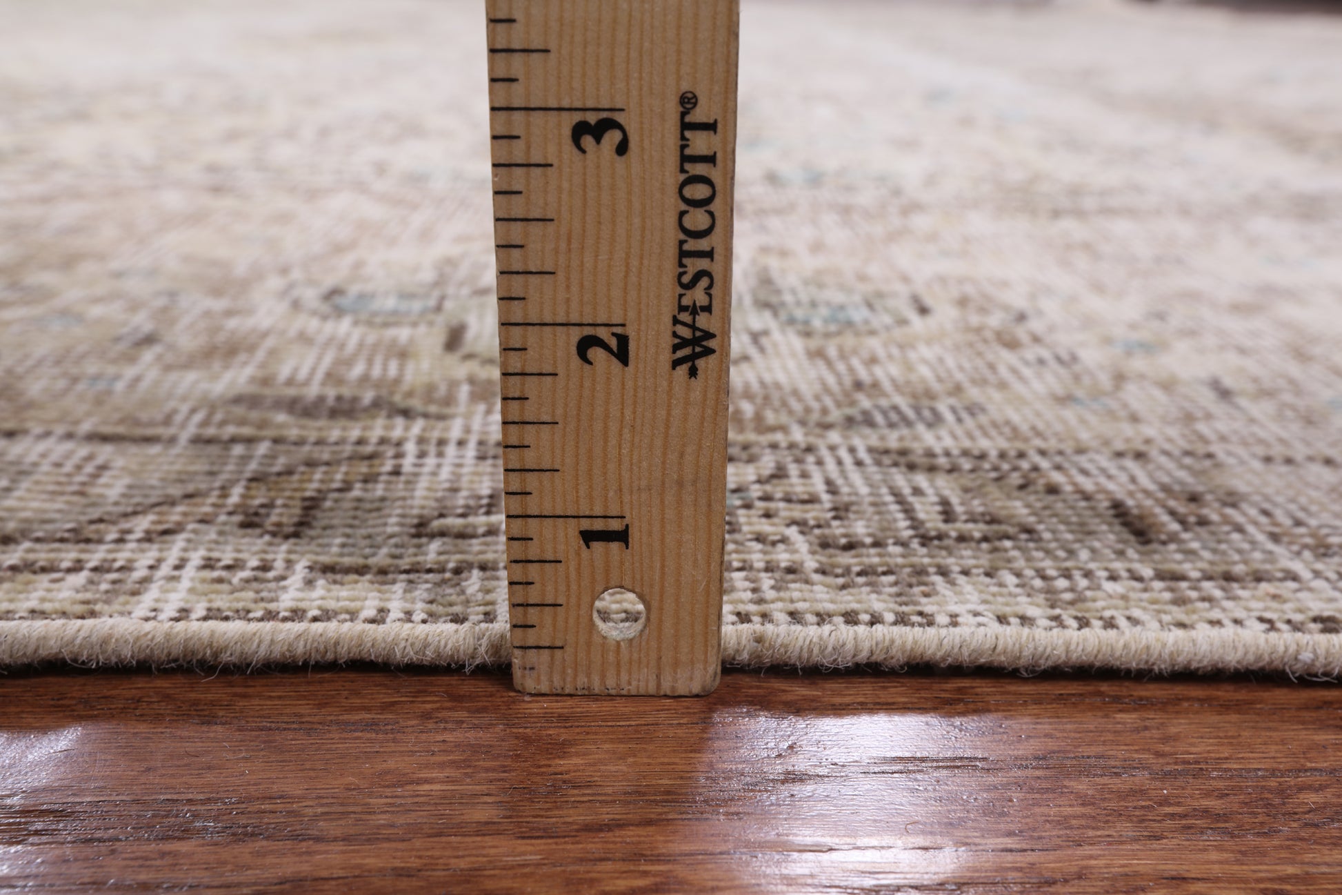 Ivory Persian Vintage White Wash Hand Knotted Area Rug - 9' 10" X 12' 5" - Golden Nile