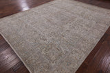 Ivory Persian Vintage White Wash Hand Knotted Area Rug - 9' 10" X 12' 5" - Golden Nile