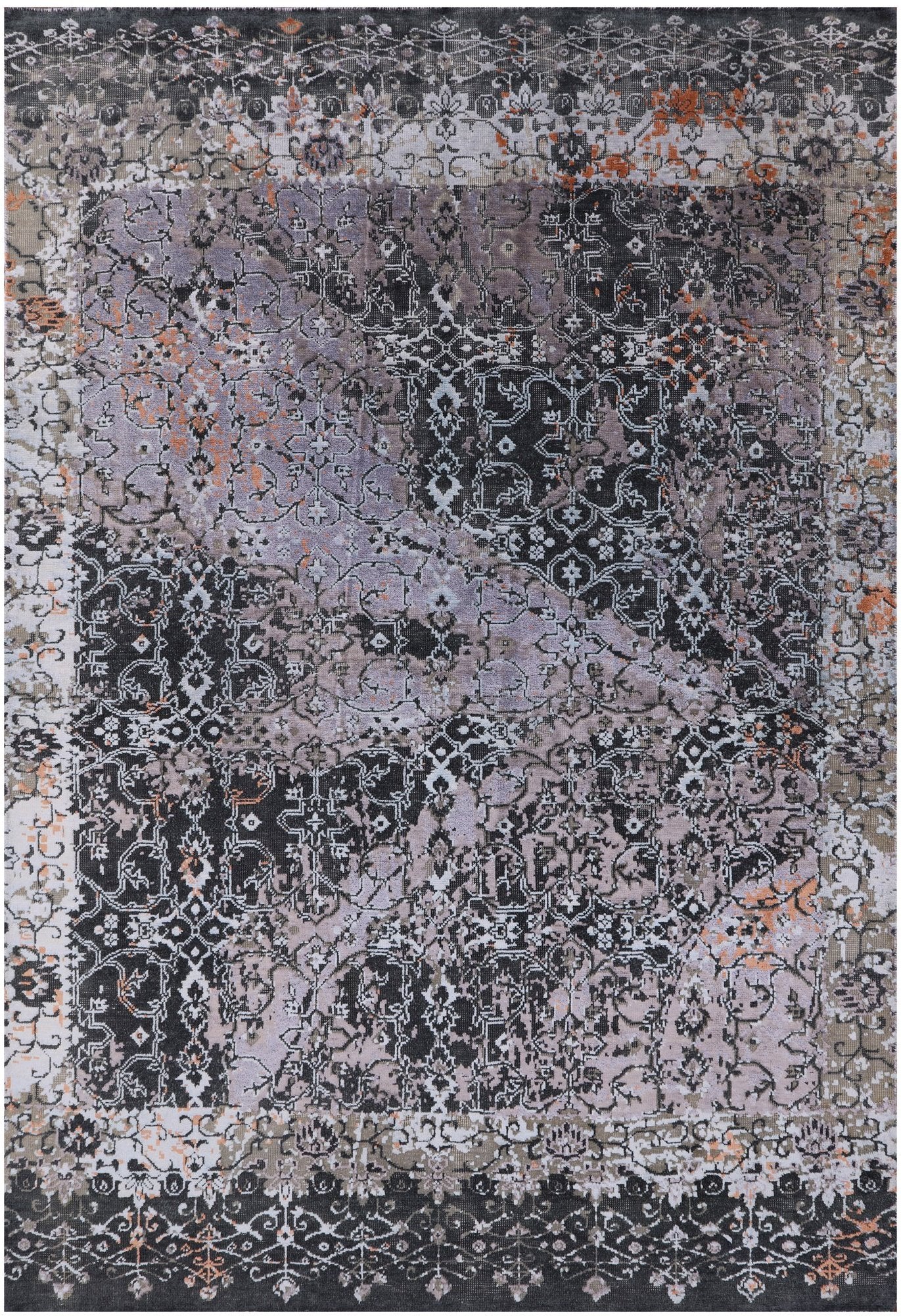 Silk With Oxidized Wool Handmade Area Rug - 5' 5" X 8' 1" - Golden Nile