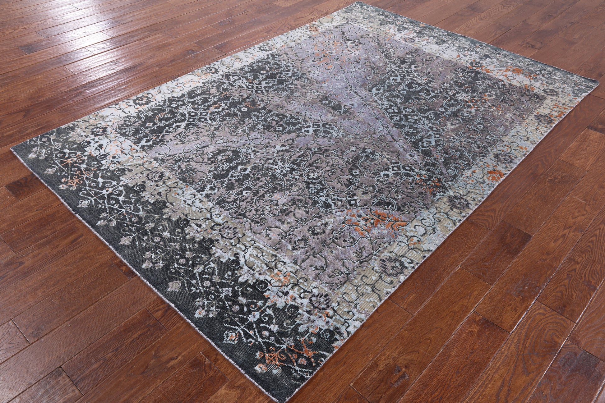 Silk With Oxidized Wool Handmade Area Rug - 5' 5" X 8' 1" - Golden Nile