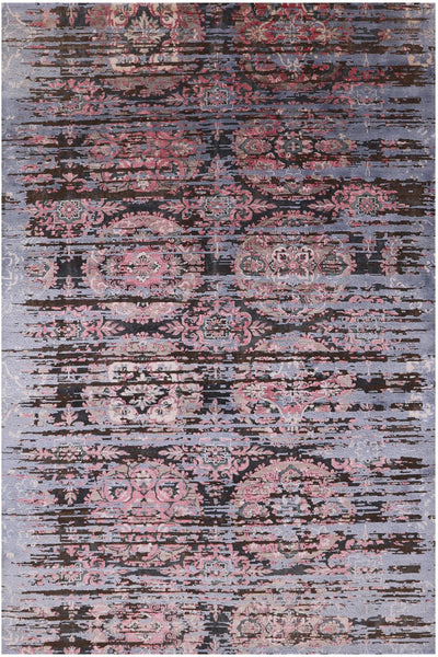Silk With Oxidized Wool Hand Knotted Area Rug - 5' 11" X 8' 10" - Golden Nile
