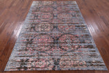 Silk With Oxidized Wool Hand Knotted Area Rug - 5' 11" X 8' 10" - Golden Nile