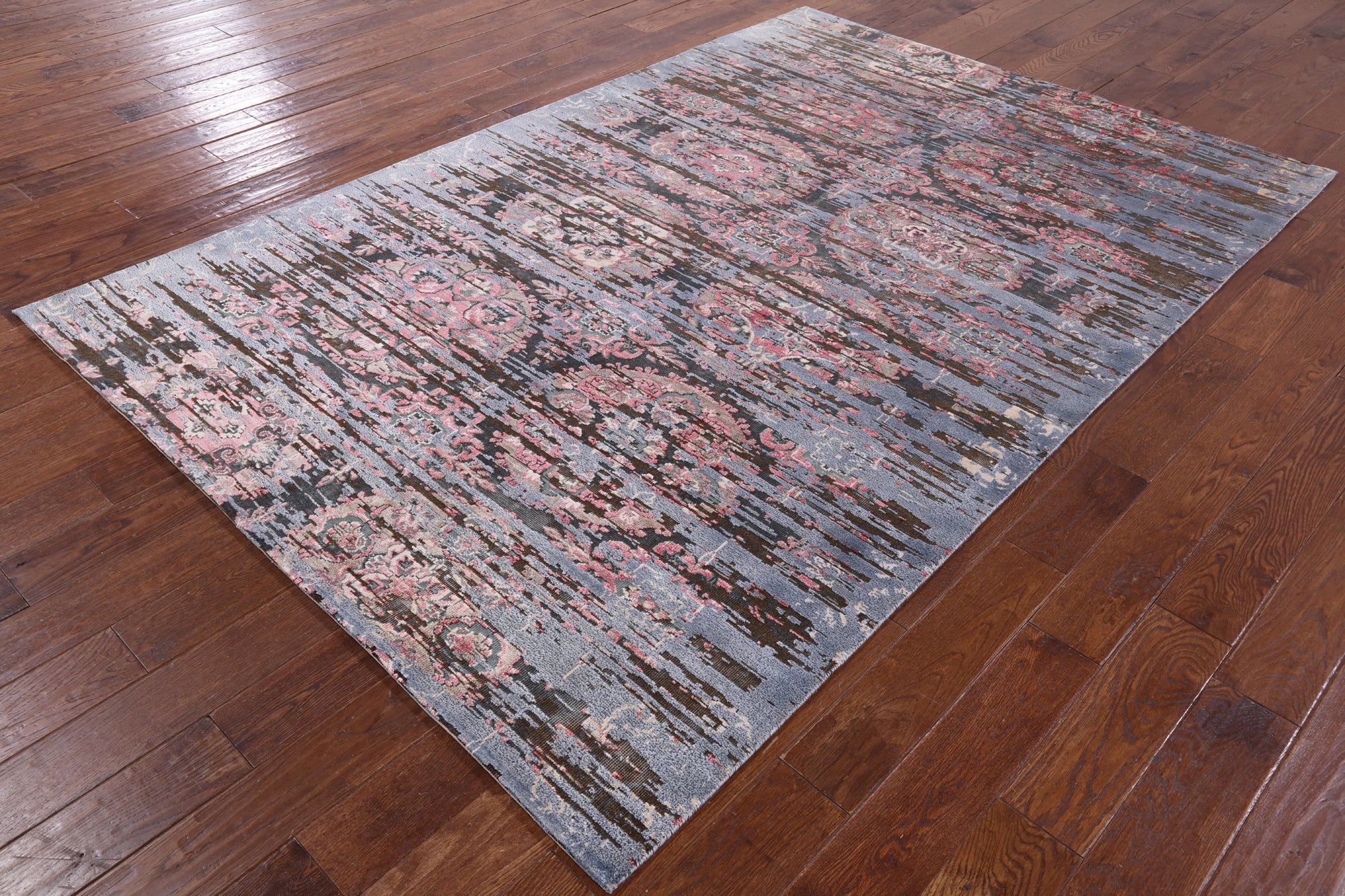 Silk With Oxidized Wool Hand Knotted Area Rug - 5' 11" X 8' 10" - Golden Nile