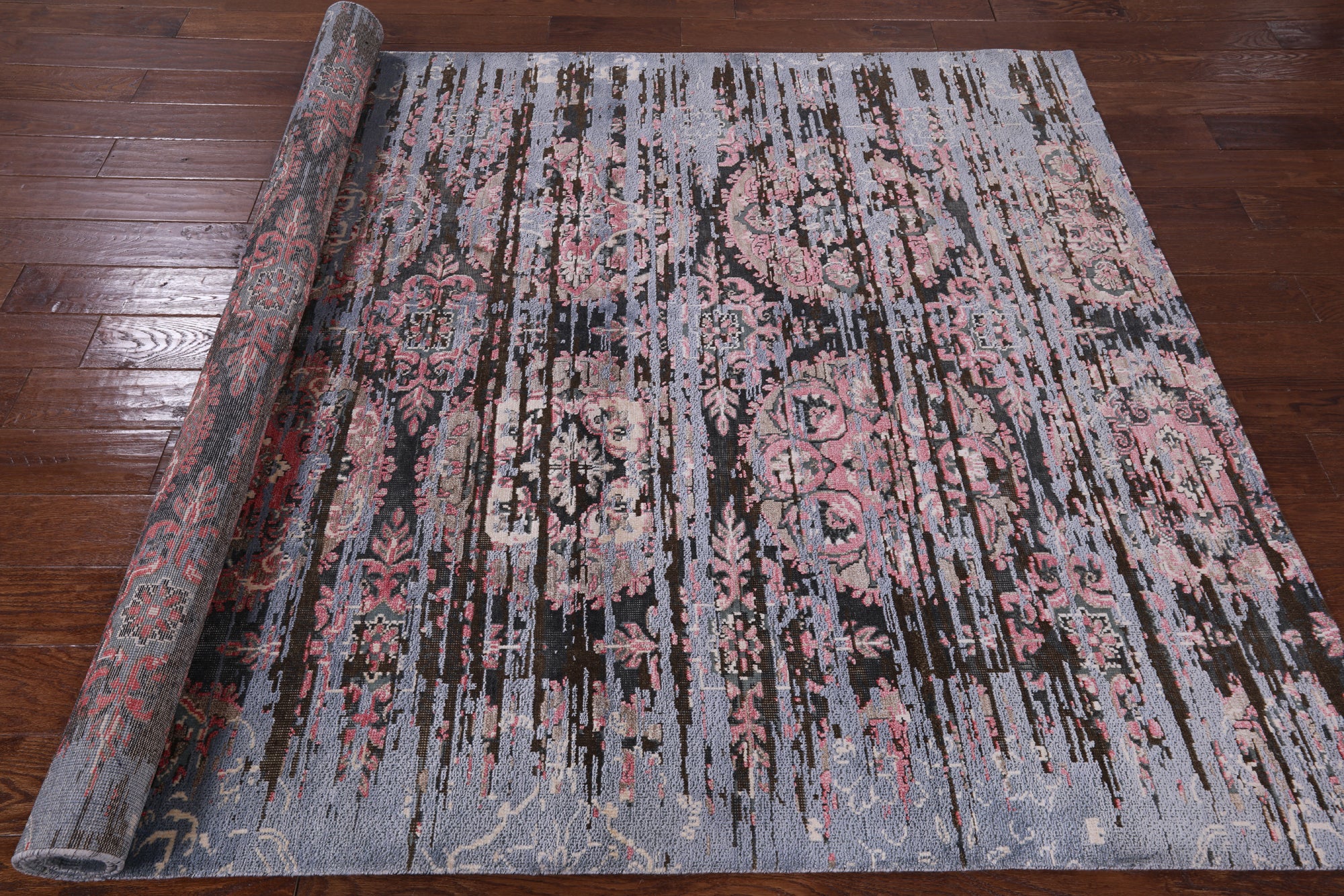 Silk With Oxidized Wool Hand Knotted Area Rug - 5' 11" X 8' 10" - Golden Nile