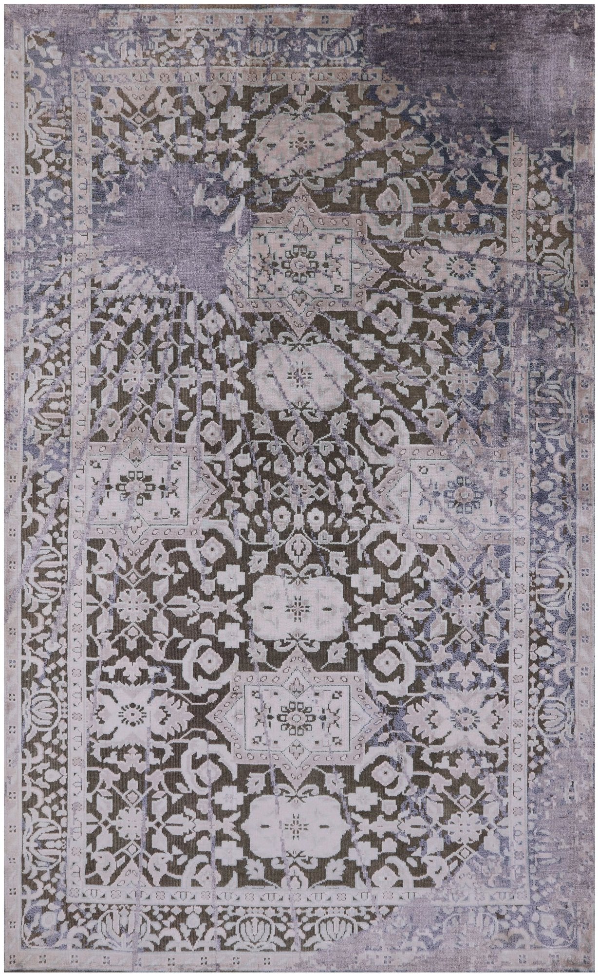Silk With Oxidized Wool Handmade Area Rug - 5' 0" X 8' 2" - Golden Nile