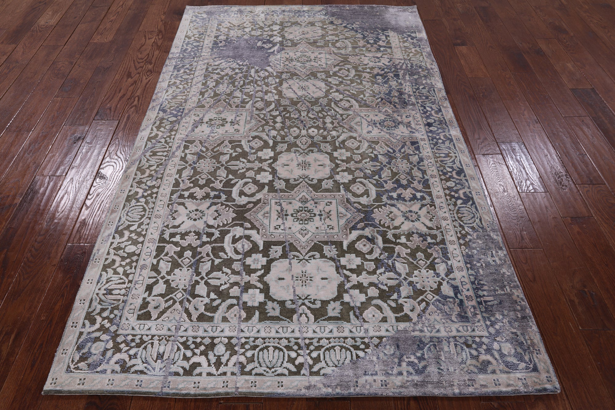 Silk With Oxidized Wool Handmade Area Rug - 5' 0" X 8' 2" - Golden Nile