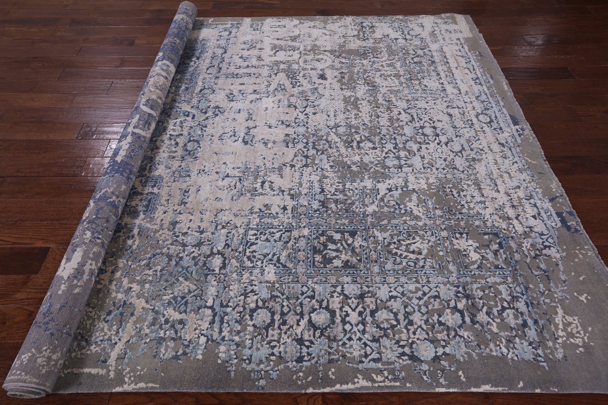 Silk With Oxidized Wool Hand Knotted Area Rug - 8' 1" X 10' 7" - Golden Nile